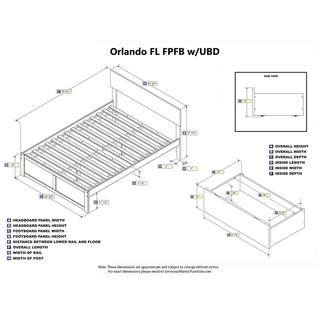 Full Flat Panel Foot Board with 2 Bed Drawers Espresso D550