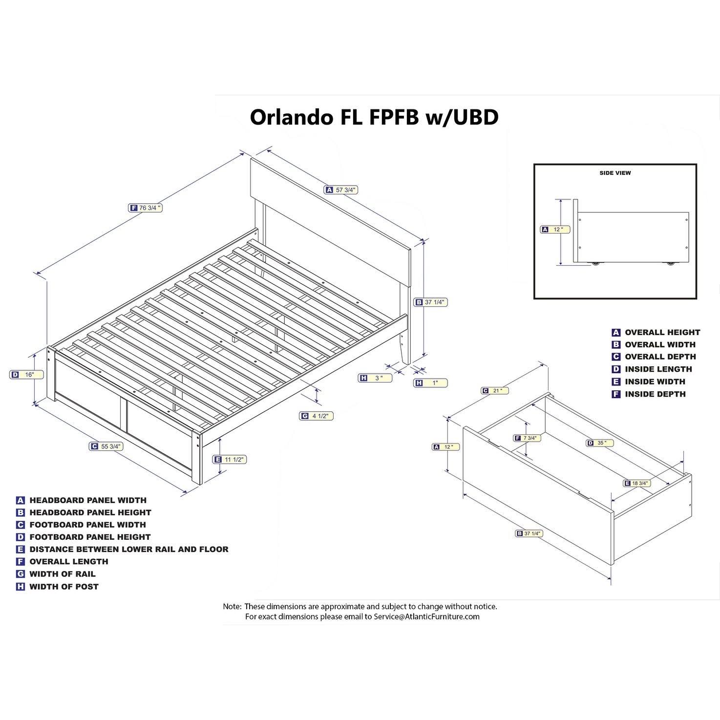 Full Flat Panel Foot Board with 2 Bed Drawers Espresso D550