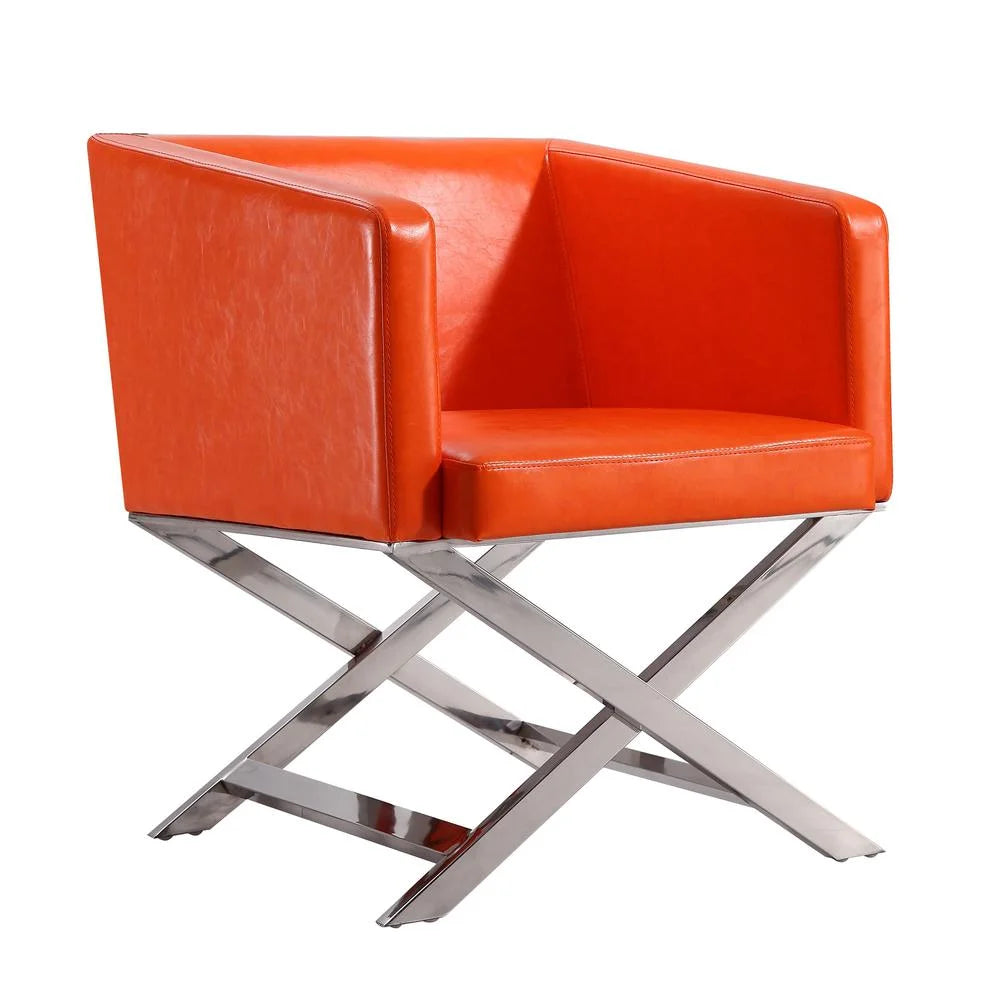 Black Polished Chrome Faux Leather Lounge Chair (Set of 2) T432414
