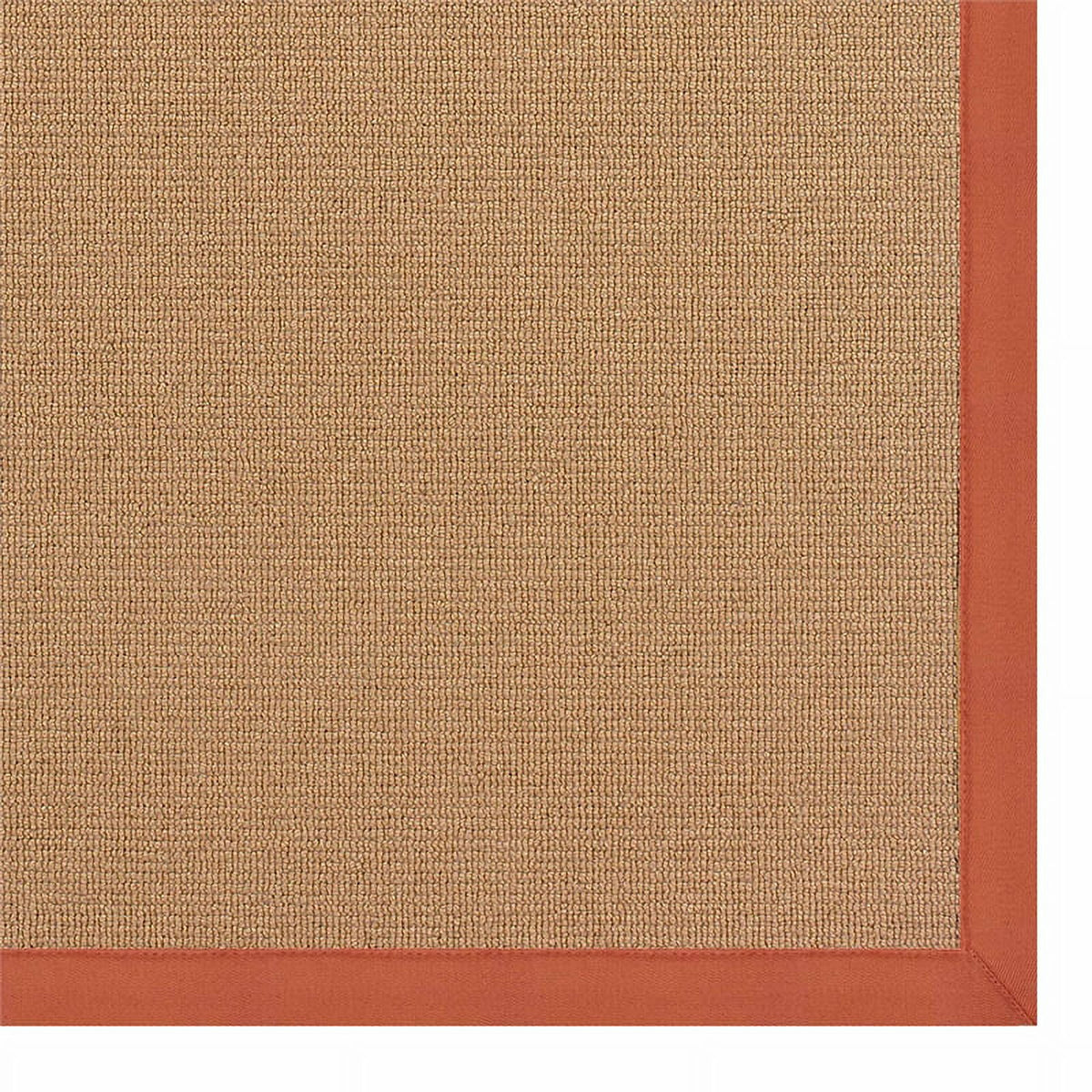 Brown and Burnt Orange Wool Rug Y716