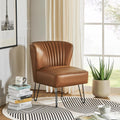 Faux Leather Accent Chair with Metal Base D78666