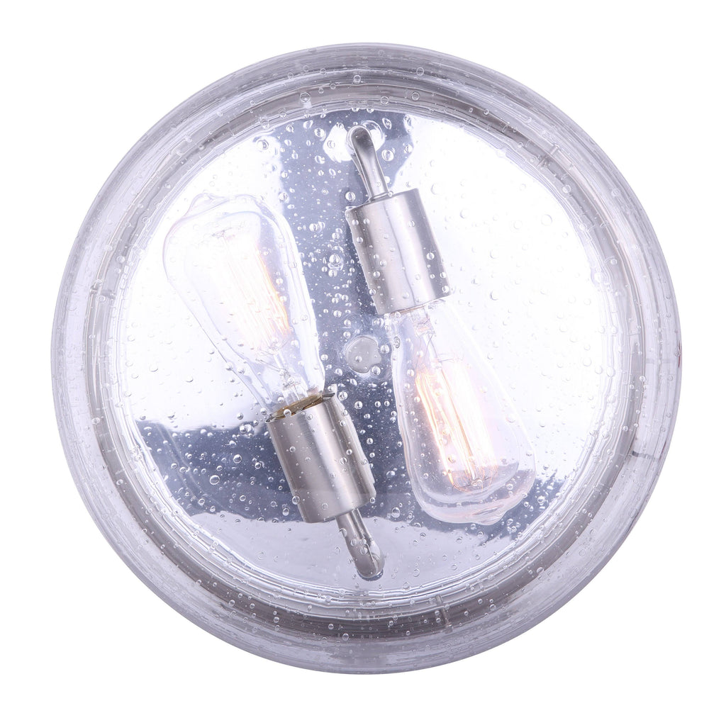 Brushed Nickel 2 Light Flush Mount Q918
