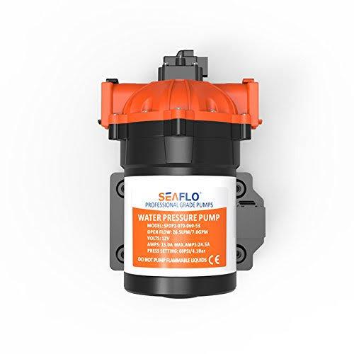 12V DC Diaphragm Water Pressure Pump 7.0 GPM 60 PSI P2138