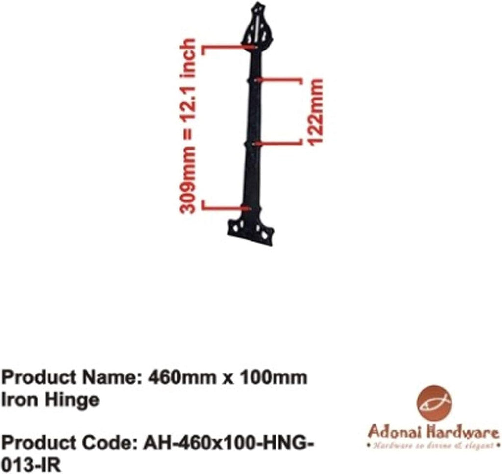 Antique Iron False Hinge Front 18.2 Inch x 8 Pack Black Powder Coated B3851