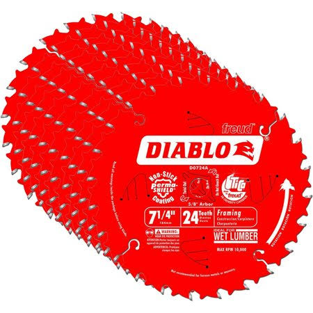 7-1/4-Inch 24T ATB Thin Kerf Framing Saw Blades, 10-Pack O809892