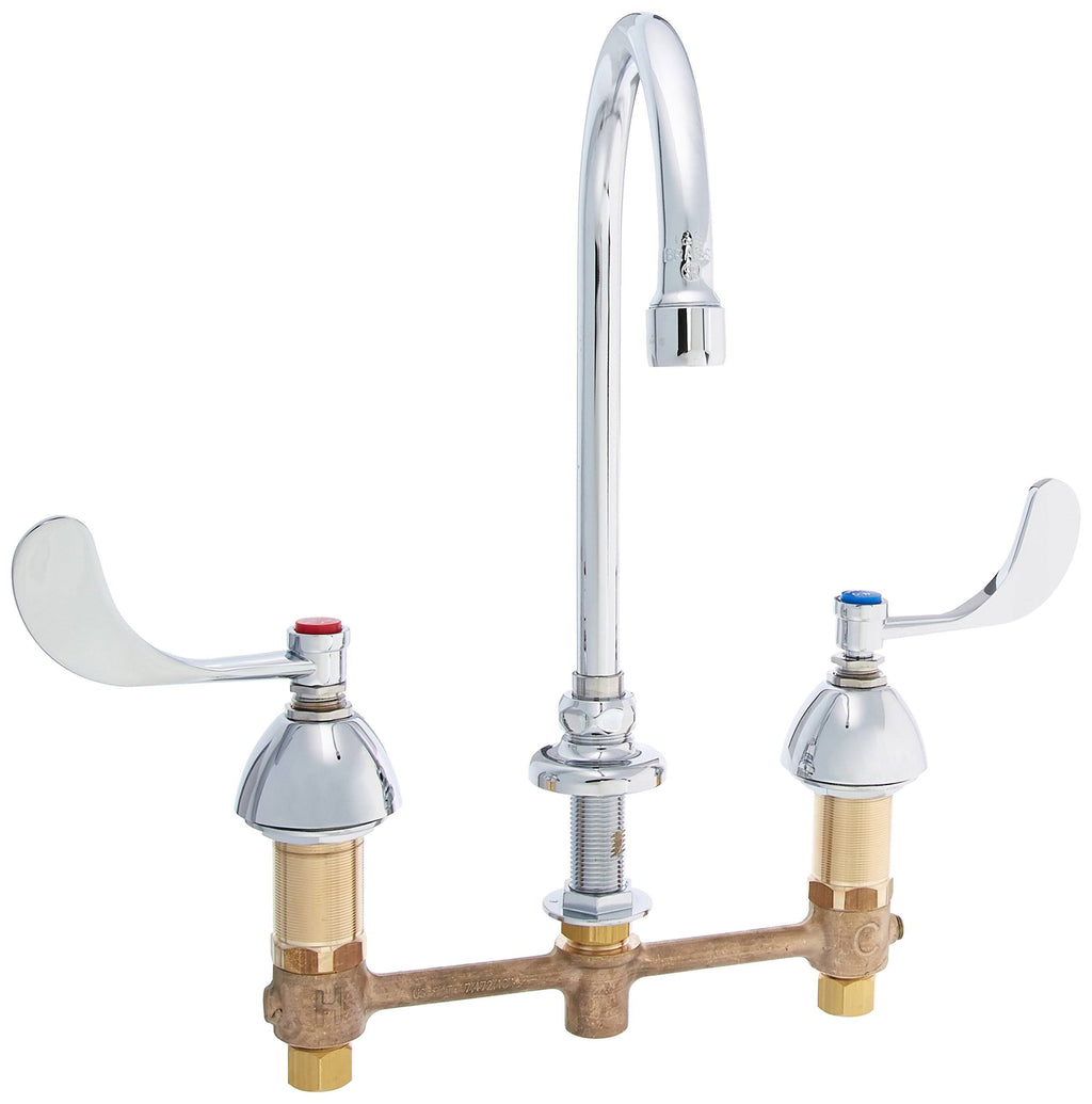 Brass Medical Faucet, 8x22 Centers, 133x Swivel W989509