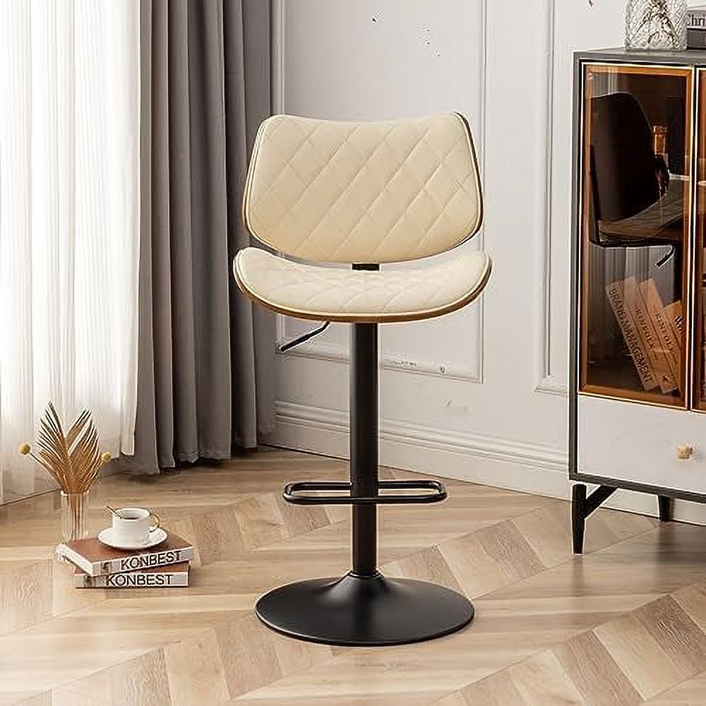 Green Leather Swivel Counter Height Stools Set of 2 K283