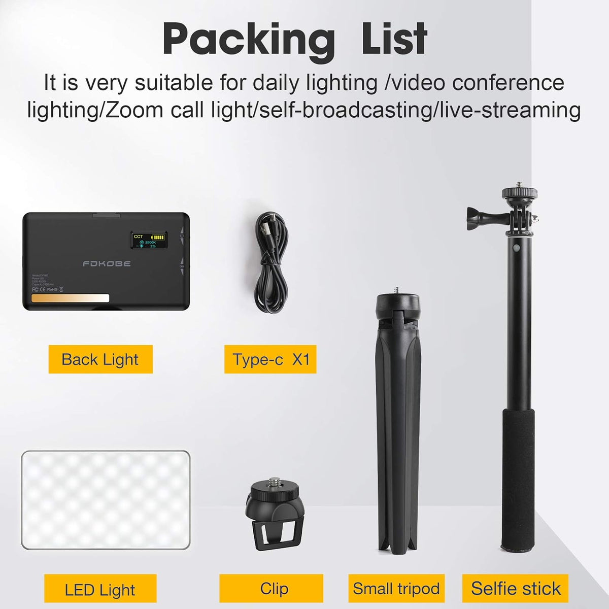Video Conference Lighting Kit with Clip A2261