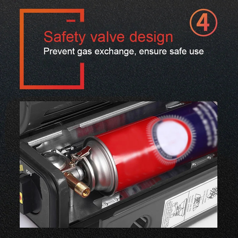 1300W Ceramic Gas Outdoor Camping Black B7121