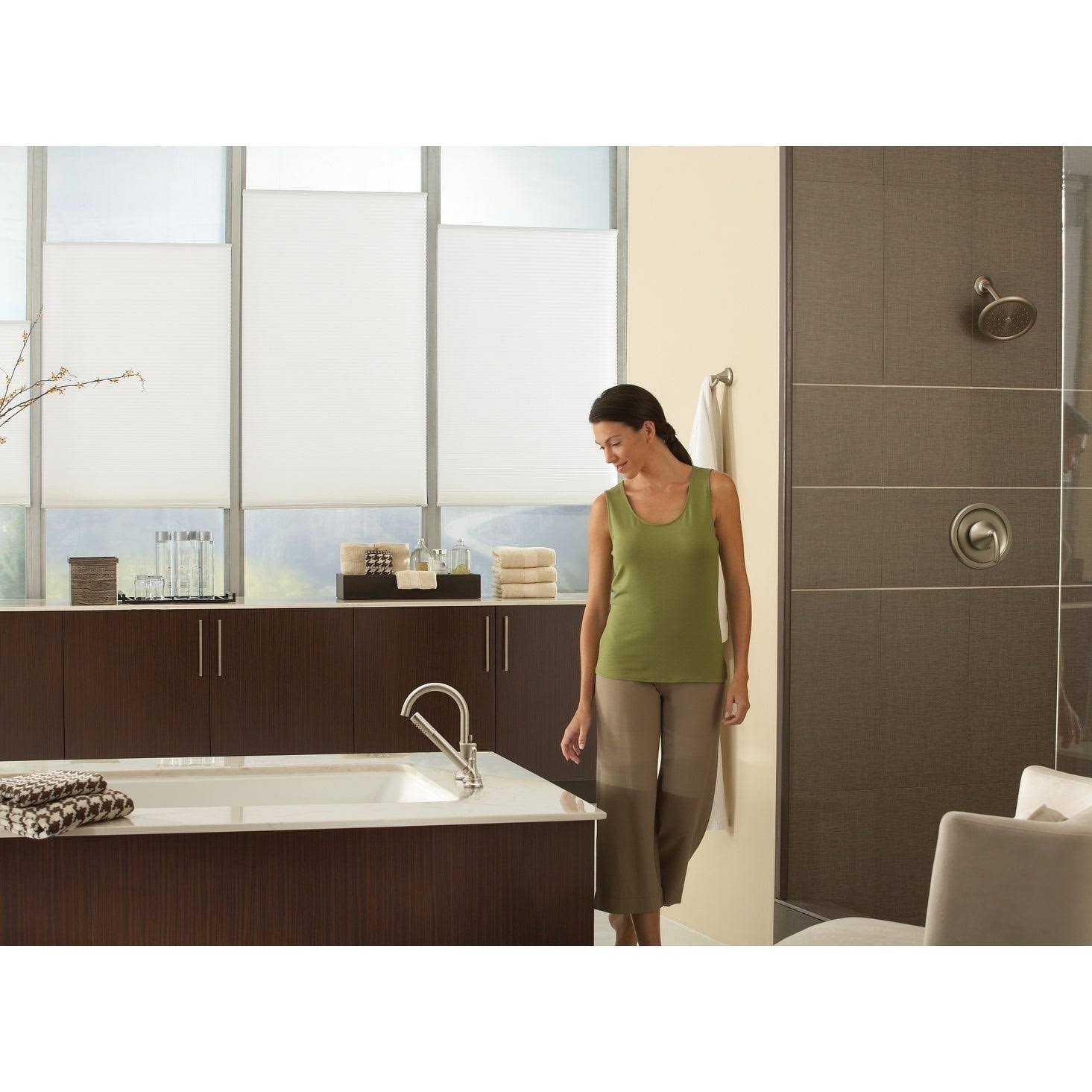 Brushed Nickel Multi Function Rainshower Shower Head Q701