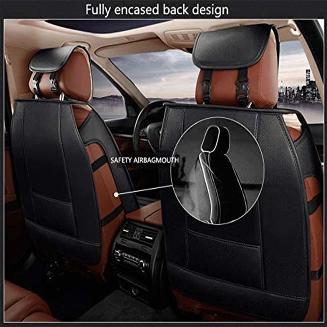 Waterproof PU Leather Car Seat Covers for 5 Seats, Black A60346