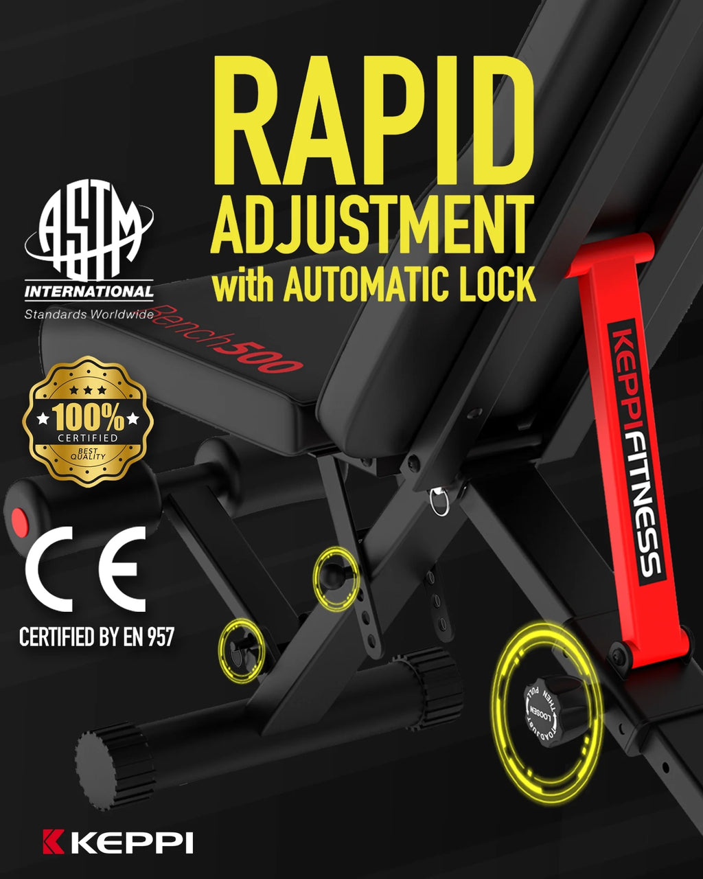 Adjustable Foldable Weight Bench for Home Gym M698