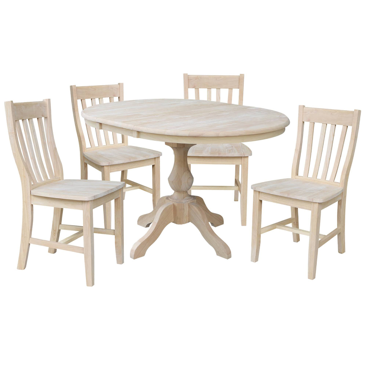 Round Extension Dining Table with 4 Cafe Chairs C22751