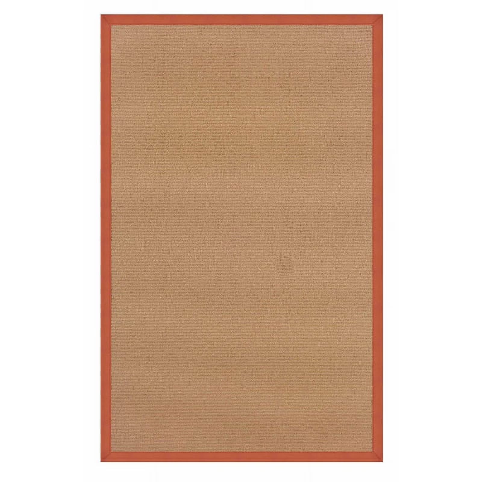 Brown and Burnt Orange Wool Rug Y716
