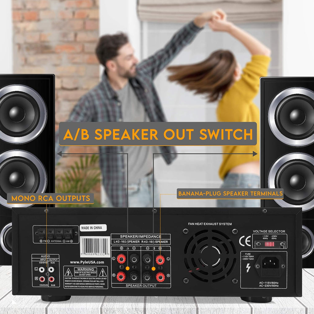 300W Digital Stereo Receiver System with AM/FM Tuner, USB/SD MP3 Player, Subwoofer Control, A/B Speaker, iPod/MP3 Input, Karaoke, Cable & Remote Sensor I78399
