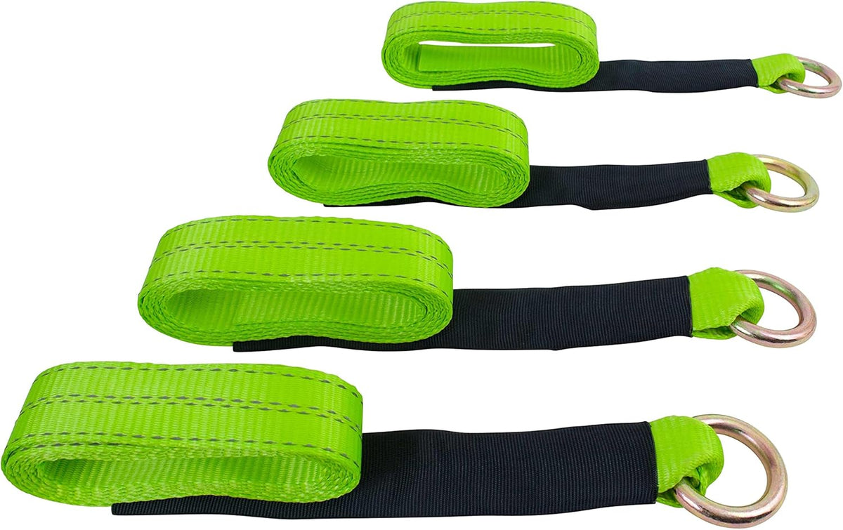8 Pack 2 x 8' Car Tie Down Ratchet Strap with Flat Hook Green Tire Straps N1167