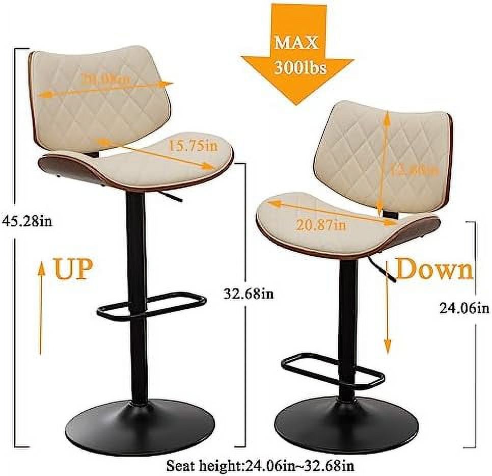 Green Leather Swivel Counter Height Stools Set of 2 K283