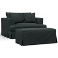 Dark Gray Slipcovered Chair & A Half Sofa with Ottoman R835