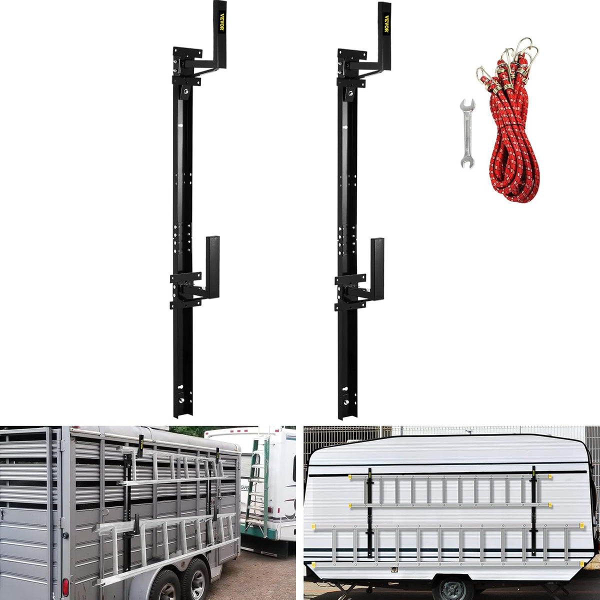 Black Steel Trailer Ladder Rack K7559