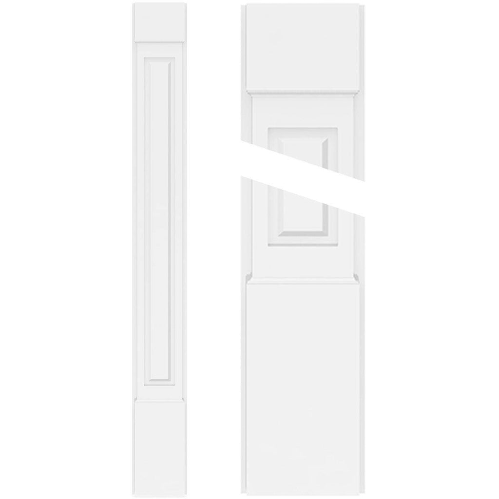 Raised Panel PVC Pilaster with Capital and Base (Pair) D71686