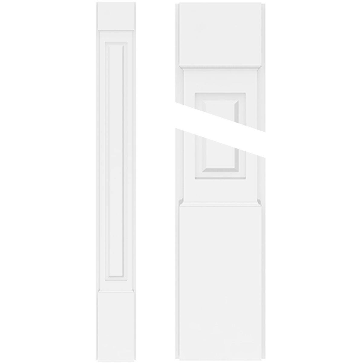Raised Panel PVC Pilaster with Capital and Base (Pair) D71686