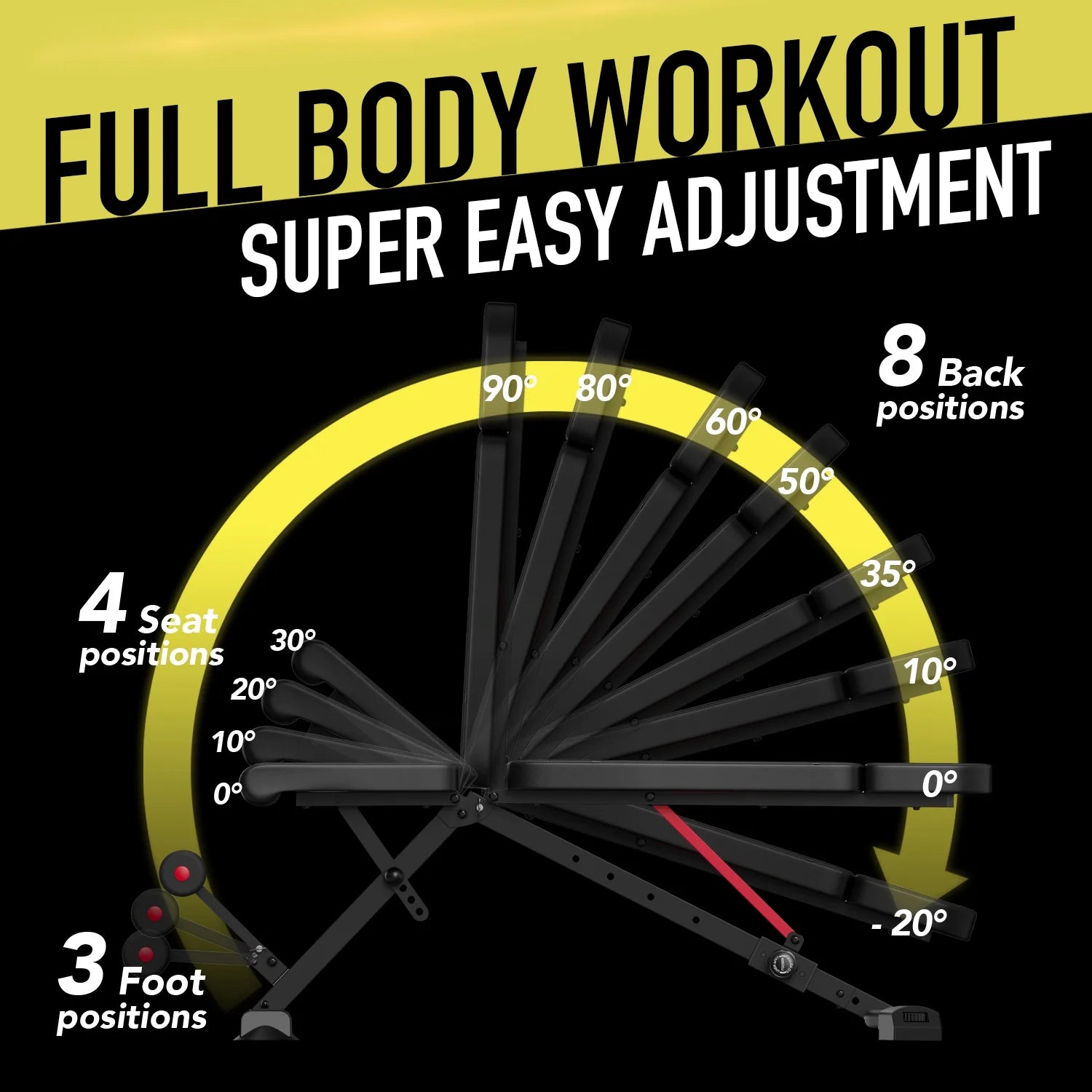 Adjustable Foldable Weight Bench for Home Gym M698