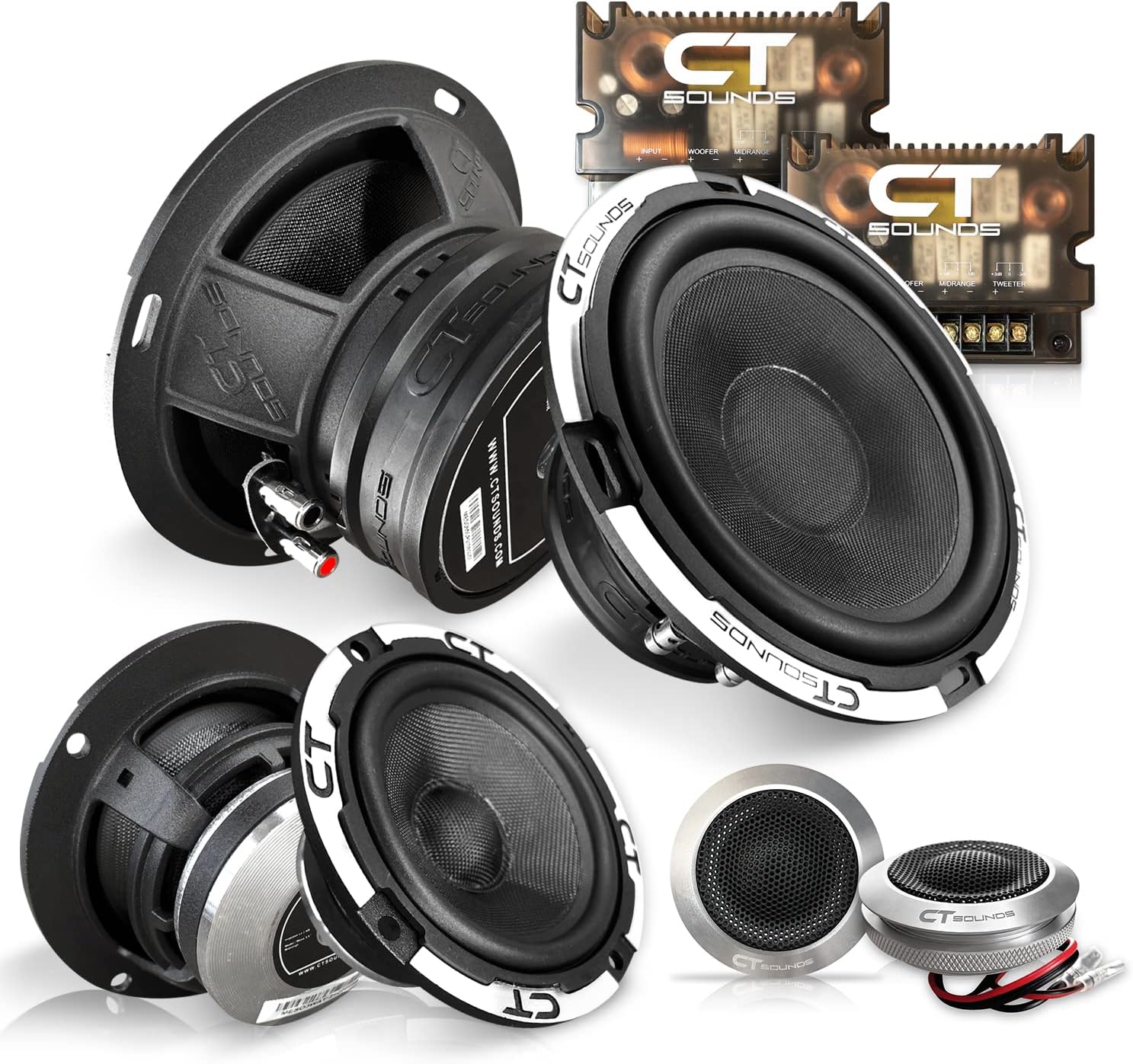 6.5” 500 Watt 3-Way Component Car Speaker Set J381588