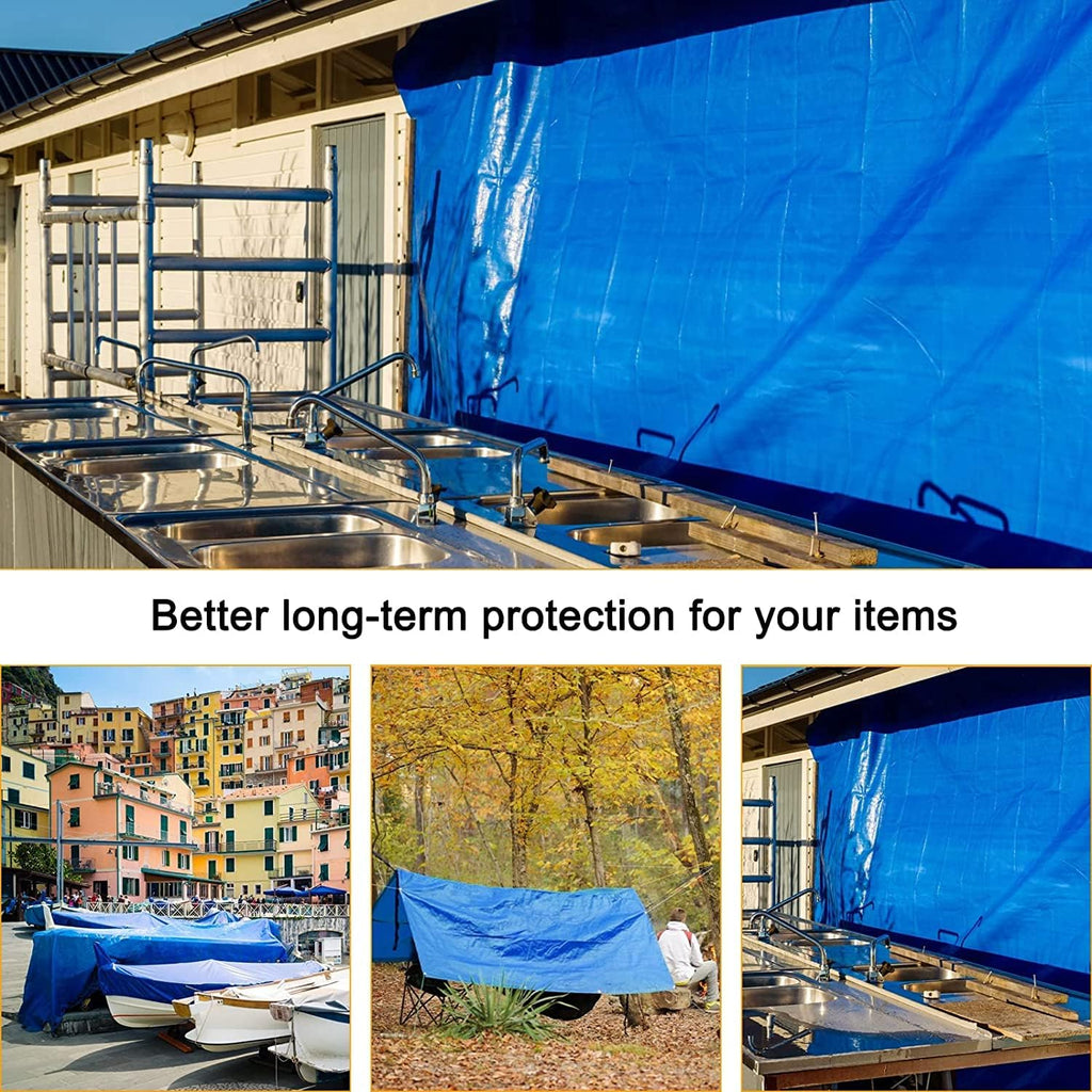 Blue Heavy Duty Waterproof 25x25 Tarpaulin with Metal Grommets D255787