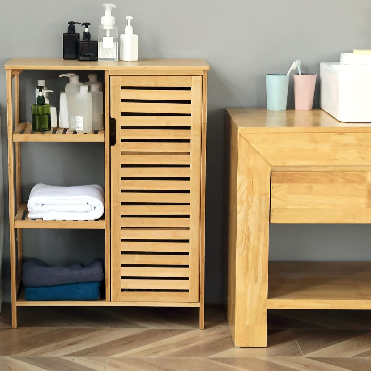 Bamboo 3 Tier Storage Cabinet Y329464