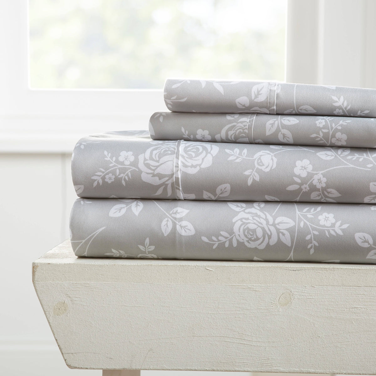 Patterned Sheet Set (California King - Rose Grey) E433