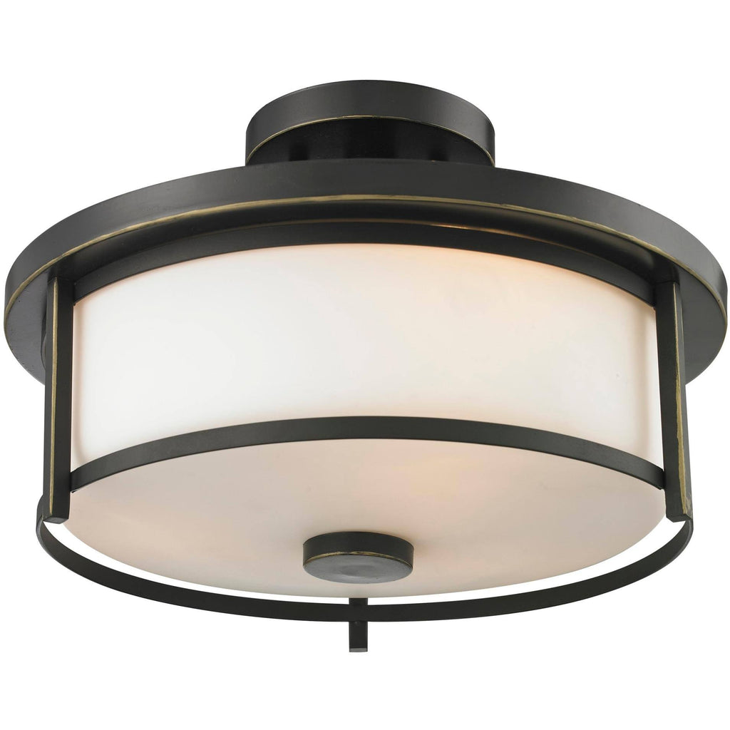 Olde Bronze 2 Light Semi-Flush Mount A938