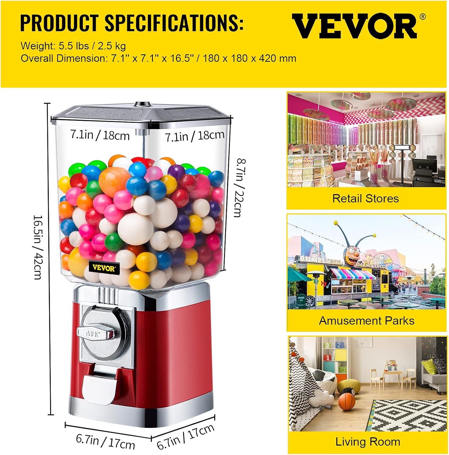 Classic Gumball Bank Candy Vending Machine S266750