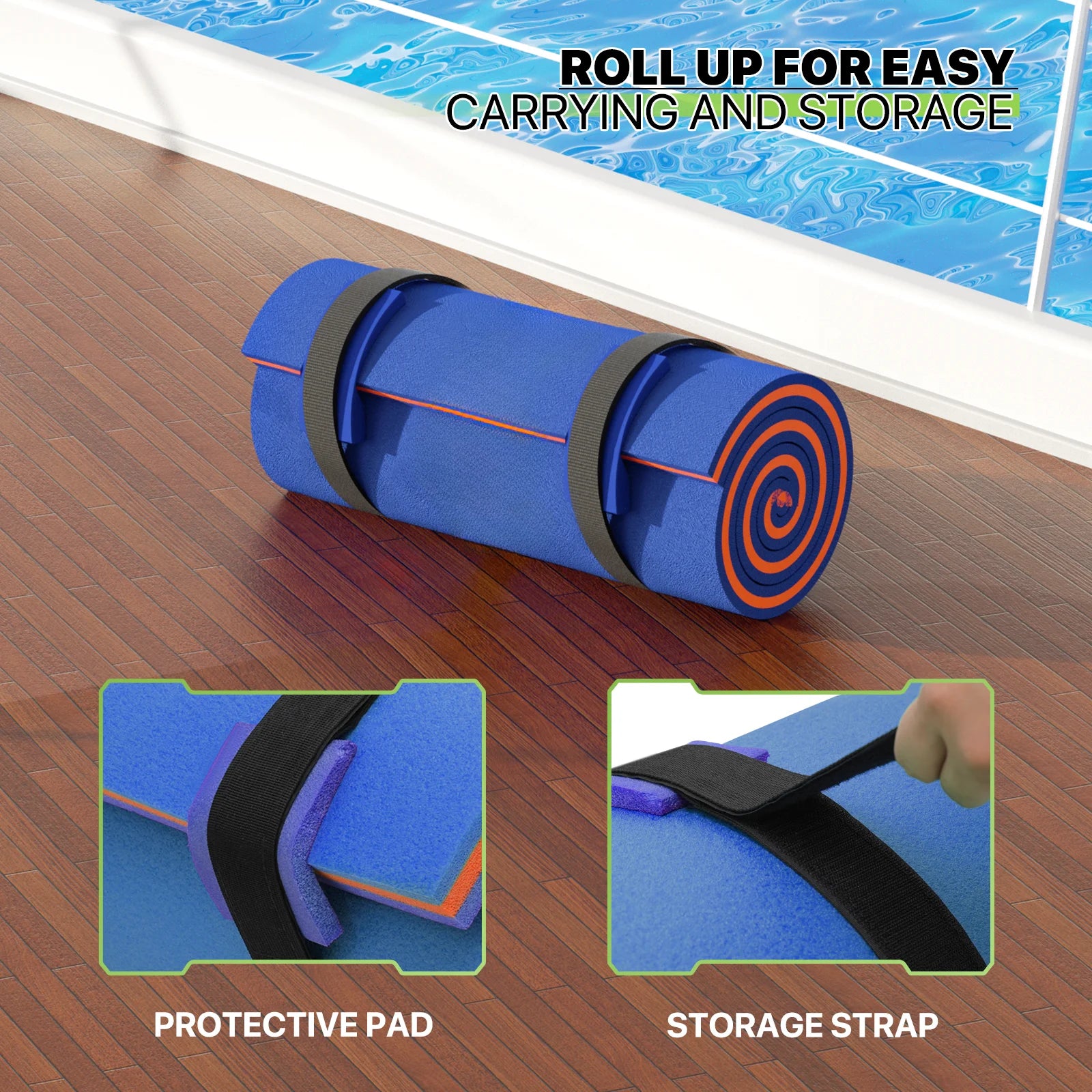 Blue 6x3FT XPE Foam Water Floating Mat S1904
