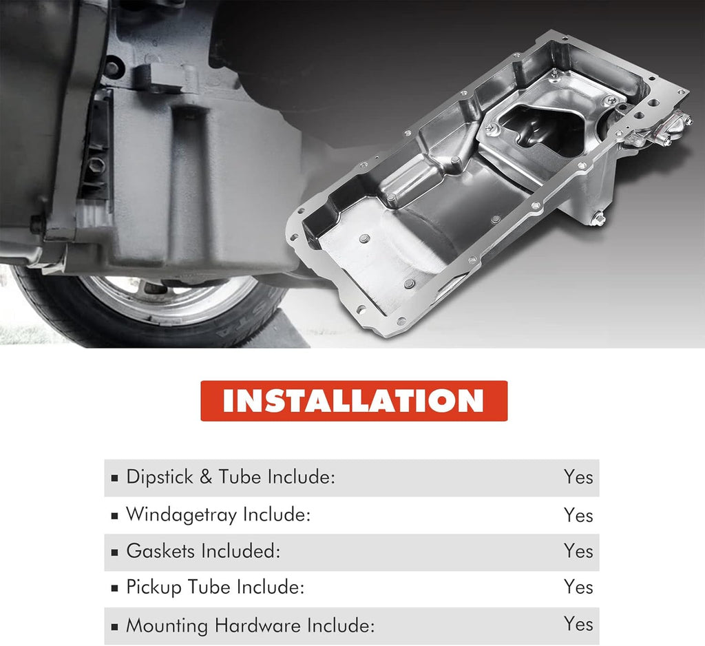 Engine Oil Pan Complete Kit Compatible with GM LS1 LS3 LSA LSX L298818