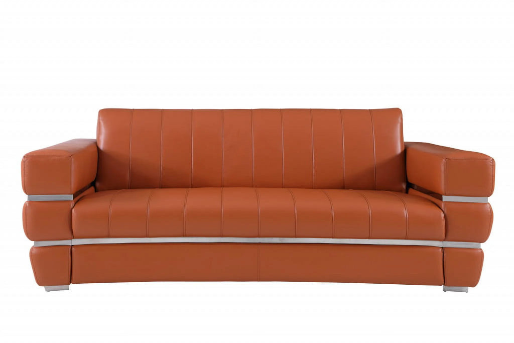 Camel Italian Leather Six Person Seating Set Z7404