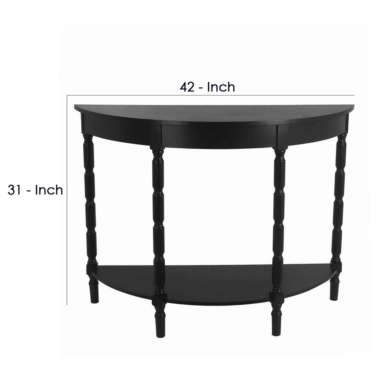 Gray Wooden Console Table with Open Shelf and Turned Legs H5277