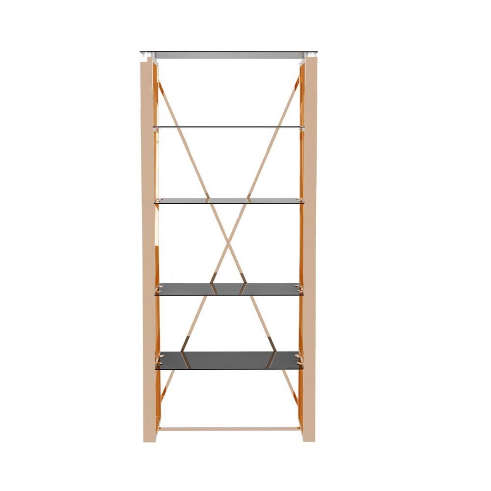 Gold Glass Shelves Bookcase J21658