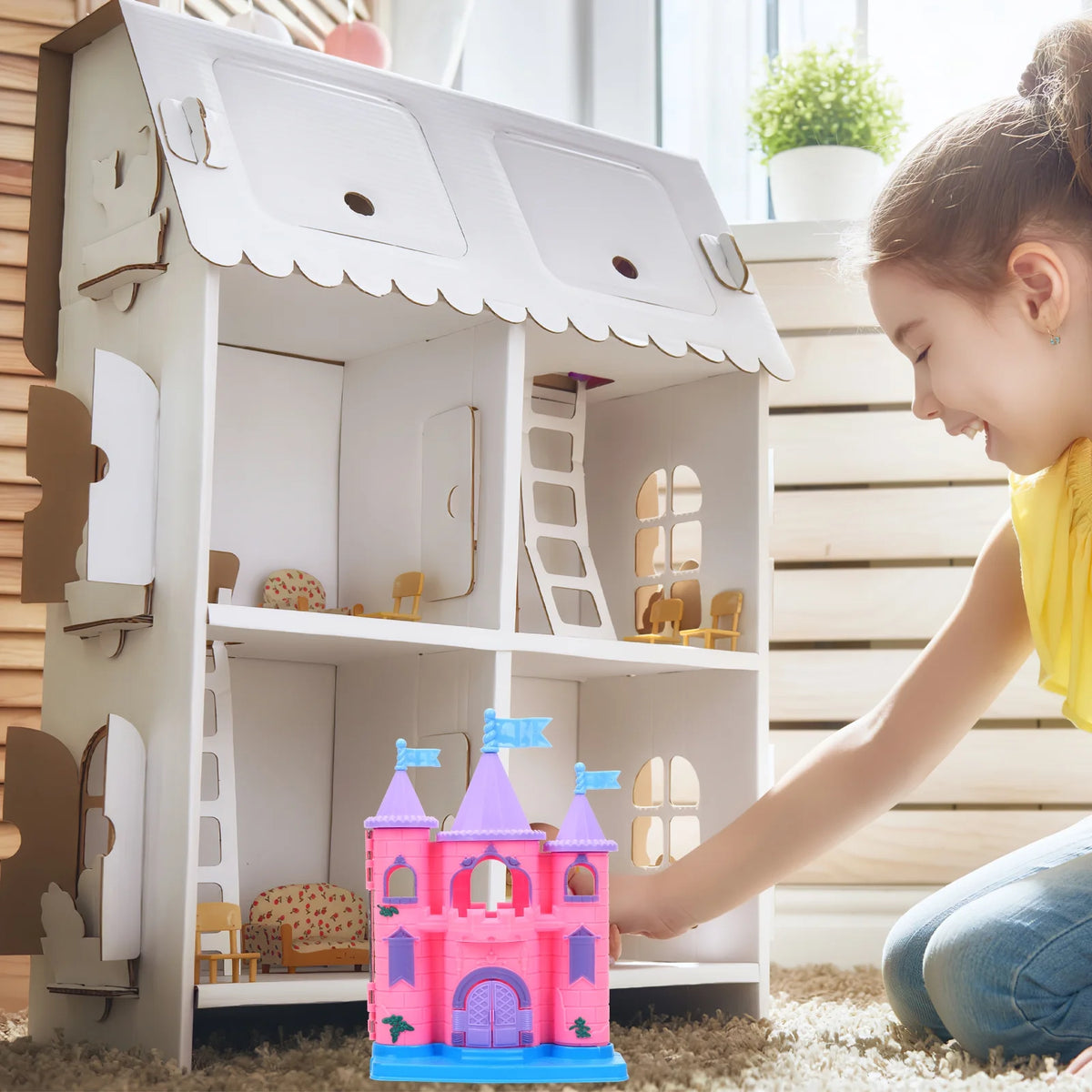 Plastic Castle Toy Dollhouse Miniature A503424