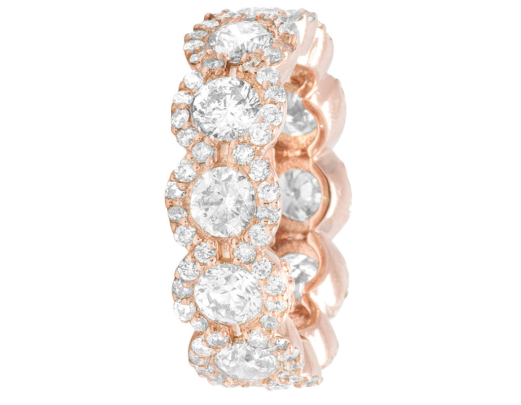 14K Rose Gold Diamond Eternity Ring 3.5 CT 7MM D4705