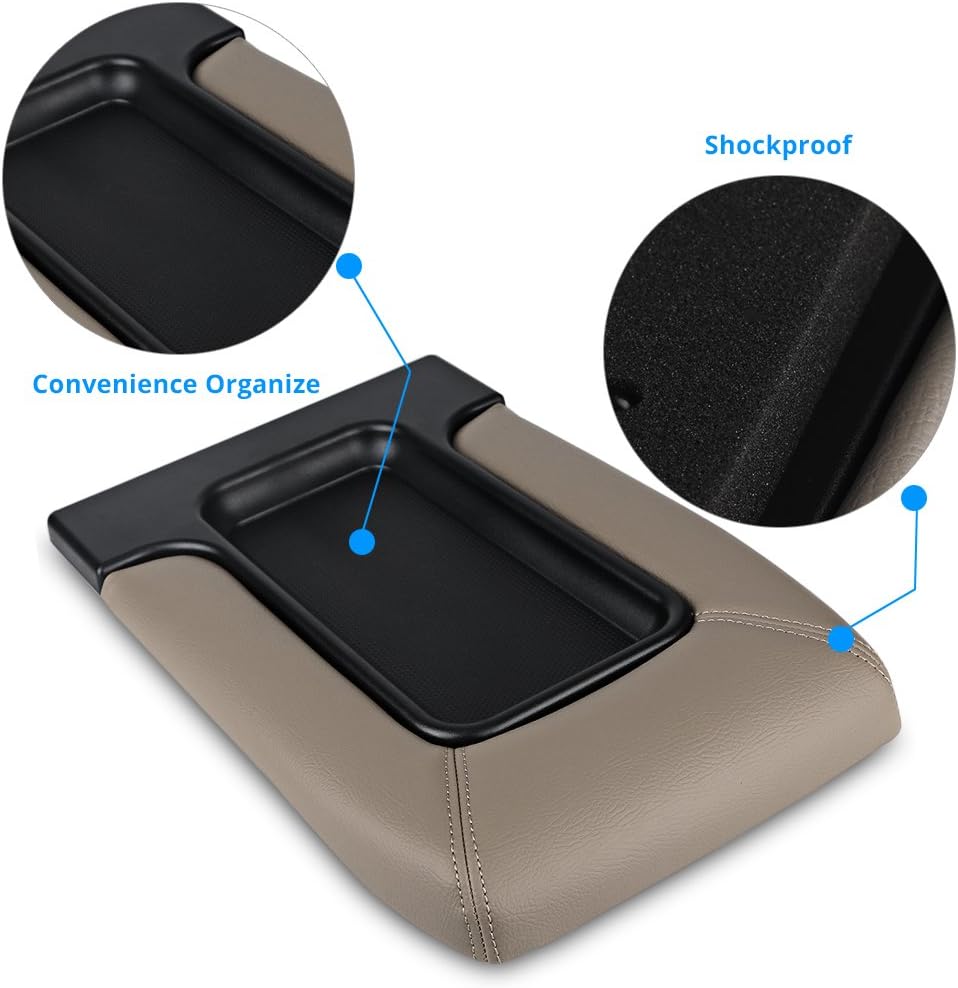 Tan Center Console Lid Replacement Cover Armrest Kit Pack of 2 J442696