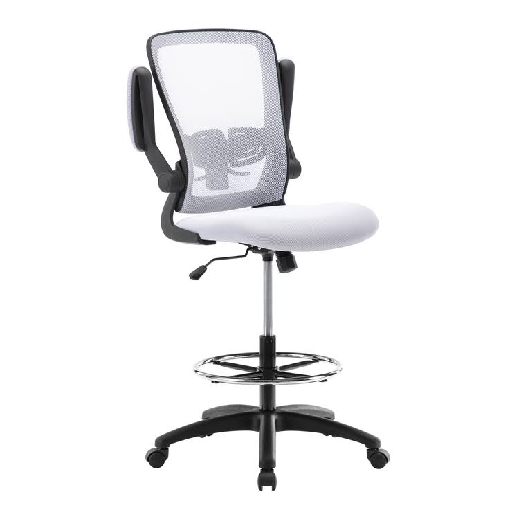 White/Black Mesh Drafting Chair V235741