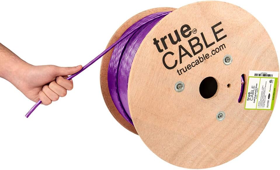 1000ft Purple 23AWG 4 Pair Solid Bare Copper Bulk Ethernet Cable A53695