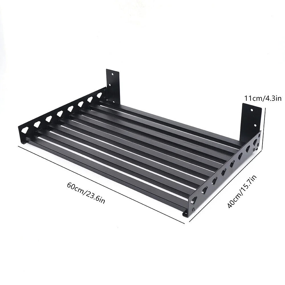 Microwave Oven Wall Mount Shelf Storage Rack with 4 Hooks I31305