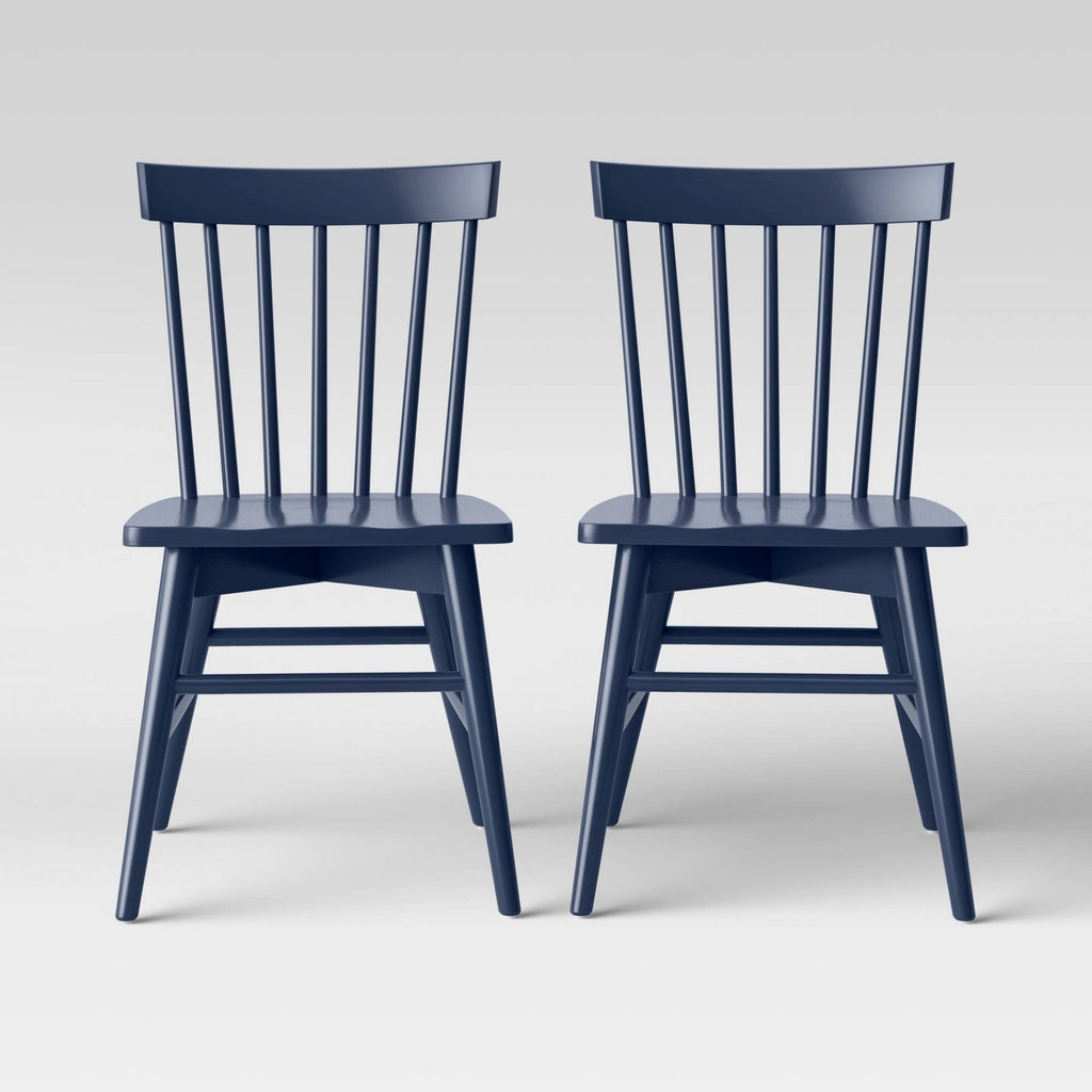 Set of 2 Dark Blue Windsor Dining Chair K192