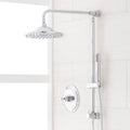 Chrome Shower System with Rain Shower Head and Hand Shower Z786