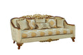 Brown & Gold Wood Trim Sofa N355