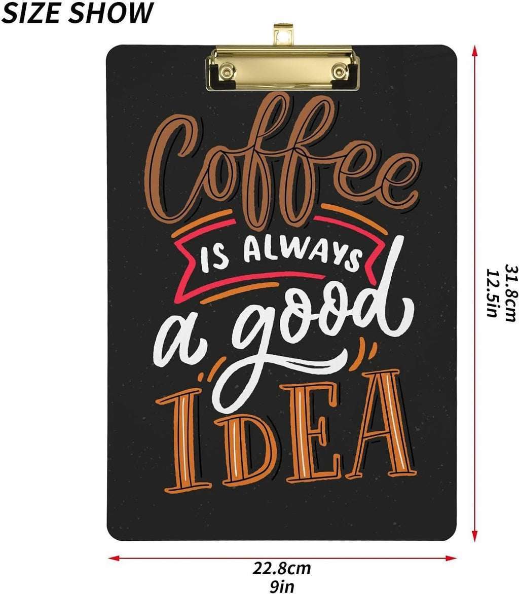 Acrylic Clipboard with Gold Clip, A4 Letter Size, 12.5 x 9 Inches S832373
