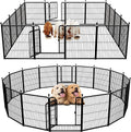 Dog Playpen 32-Inch Height Pet Fence Gate with Doors R838825
