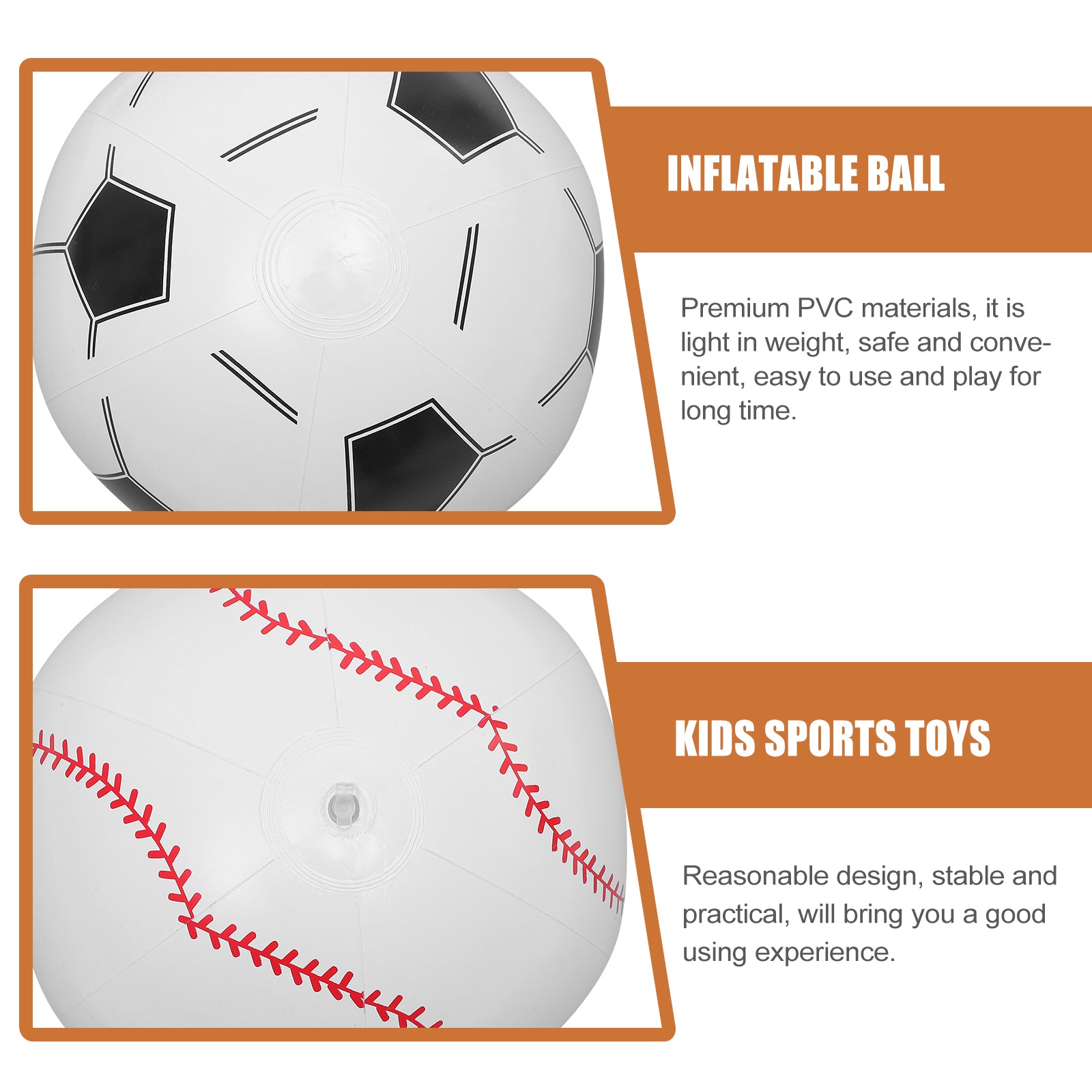 8 Pcs Inflatable Beach Ball Sports Balls for Kids B257493