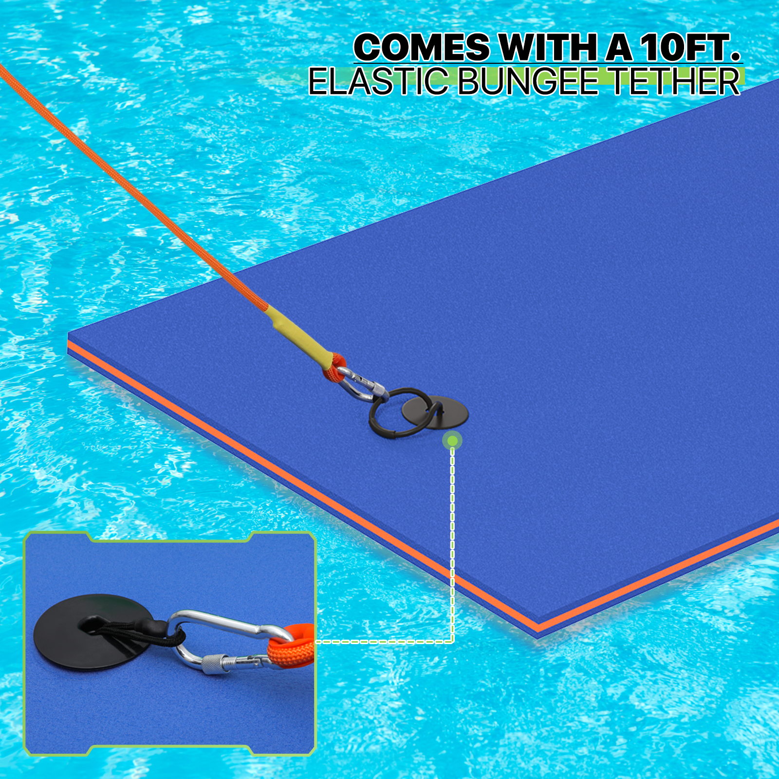 Blue 6x3FT XPE Foam Water Floating Mat S1904